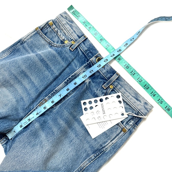 Khaite sz 25 Jordan Wide Leg Jeans Paint Splash Denim inseam 28” High Waist Blue - Picture 5 of 8